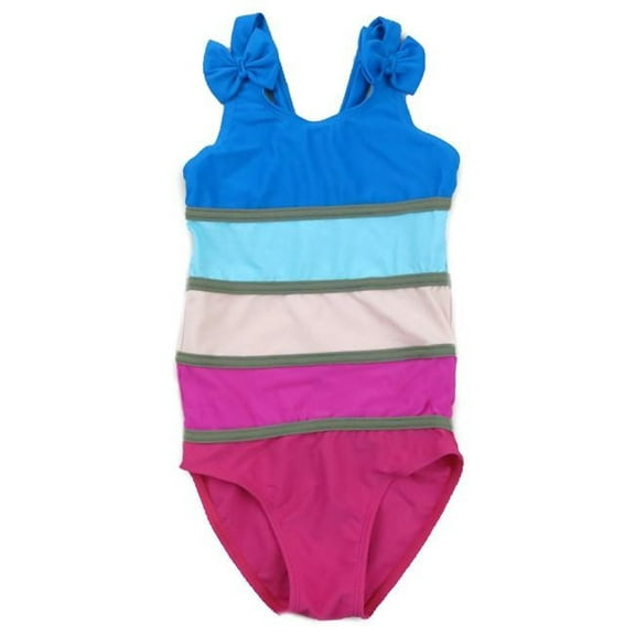 Wenchoice Blue & Pink Stripe One-Piece Girls S(1-2T)