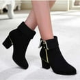 Ankle Boots for Women Side Zipper Leather Shoes Comfortable Fashion