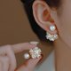 thumbnail image 5 of Pendientes para mujer, regalos para mujer, pendientes vintage de flores y perlas, pendientes tridimensionales de flores y perlas, pendientes femeninos de dos temperamentos, pendientes de perlas., 5 of 5