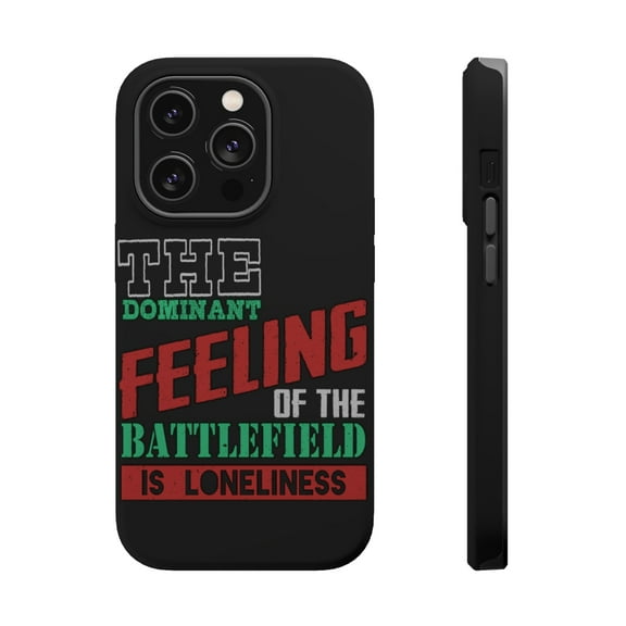 DistinctInk Tough Case for Apple iPhone 15 PRO (6.1" Screen), Compatible with MagSafe Charging - Dominant Feeling Of Battlefield Is Loneliness