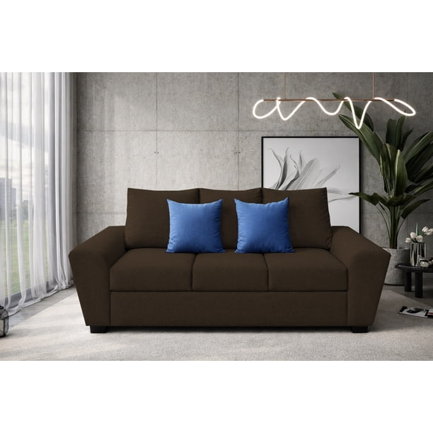 Sofa El Bazar Store Islandia Lino Chocolate 3 Plazas Modular Moderno