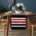 thumbnail image 2 of Red Black Stripe Table Runner - 90 Inch Long, Kitchen Dining Table Runner Dresser Scarves, Farmhouse Minimalist Striped Farmhouse Decor for Coffee Tables Wedding Party Banquet, 2 of 8