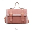 thumbnail image 2 of Minnieouse Bolso pequeño cuadrado espacioso y a la moda para mujer, bolso pequeño de felpa de cordero para ocio, otoño e invierno Bolsas de mensajero y de hombro rosa, 2 of 6
