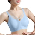 thumbnail image 4 of Besolor Womens Plus Size Bras No Underwire Seamless Full Coverage Supportive Breathable Comfy Everyday Bra(3X-Large,Blue), 4 of 5