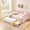 Pink, variant on HanuQ Full-Size Gingham Upholstered Daybed with Pull-Out Trundle and Side Storage Pocket, Solid Wood Frame Multi-Functional Sofa Bed, Blue