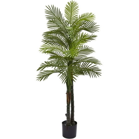 Nearly Natural 5.5 ft. Artificial Double Robellini Palm Tree, UV Resistant