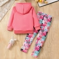 thumbnail image 5 of Zshosam Baby Girls Clothing Sets Toddler Kid Girls Clothes Ribbed Color Block Long Sleeve Hoodie Sweatsuit Set Fall Outfits Size 110,(Watermelon Red 110), 5 of 5