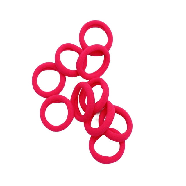 fastboy 20 Pieces Hair Band High Elasticity Stretchy Colorful Preppy Style High Density Snag Free Hairs Rope Scrunchie Accessories Fluorescent Rose Red