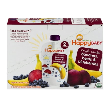 Happy Baby Organic Baby Food Bananas, Beets & Blueberries, 4.0 OZ