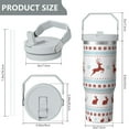thumbnail image 5 of 1pc Christmas 30oz Tumbler with Straw & Handle - Insulated Stainless Steel Cup | Holiday Gift for Man Women (Christmas, Valentine's, Birthday), 5 of 7