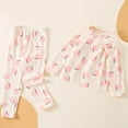 thumbnail image 4 of Swuxness Toddler Pajama Long Sleeve Two Piece Sets, Fall Outfit Sets for Kids, Children's Solid Color Round Neck Top Elastic Waisted Pants Mid Size Casual Hoodie Set Pink, 9 Years, 4 of 4