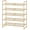 Gold With 10 Grid, variant on Simple Trending 4-Tier Stackable Shoe Rack, Adjustable & Expandable Fabric Shoe Shelf Storage Organizer, Black