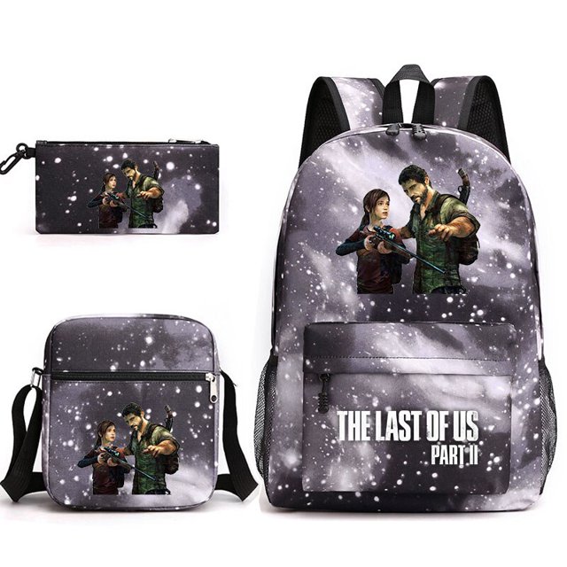 Mochila escolar The Last of Us para niños y niñas, juego de bolsos de hombro, Mochilas diarias, 3 piezas, parte 2 comercio de xuanjing unisex