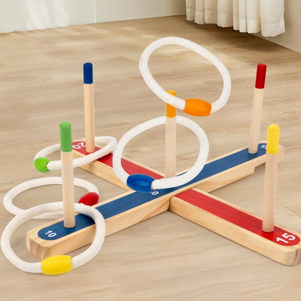 Juego de lanzamiento de aros y lanzamientos, ejercicio de coordinación ojo-mano, rompecabezas interactivo, juguete de madera