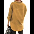 thumbnail image 3 of Camisas de Mujer con Botones y Cuello en V, Camisa Informal Holgada Amarillo L, 3 of 9