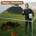 thumbnail image 3 of Pmango Extra Large Metal Chicken Coop for 50-55 Chickens, Walk-in Chicken Run, Chicken Pen Outdoor W/Cover, Waterproof & Anti-UV, 32.8' D x 9.8' W x 6.4' H, Wire Mesh Poultry Cage for Yard #LYJL10JD, 3 of 8
