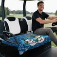 thumbnail image 5 of XYZCANDO Christmas Golfing Snowman 2-Seat Golf Cart Seat Cover - Non-Slip Washable Terry Cloth with 4 Pockets, Universal Fit for EZGO Club Car, 5 of 8