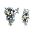 thumbnail image 3 of perfeclan 2 Pieces Wedding Arch Flowers Artificial Floral Swag Rustic Handmade Green Leaves Welcome Sign Decoration for Holiday Wedding Navy, 3 of 9