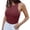 Wine, variant on Basic Camisole For Women Tanks Tops Solid Neck High Elastic Bodysuit One Piece Sleeveless Basic Tight T Shirts