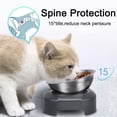 thumbnail image 3 of Comedero elevado para gatos, de acero inoxidable, para comida y agua, antivómitos, elevado e inclinado 15°., 3 of 5