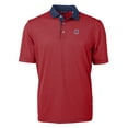 thumbnail image 2 of Men's Cutter & Buck Red/Navy Chicago Cubs Virtue Eco Pique Micro Stripe Recycled Polo, 2 of 3