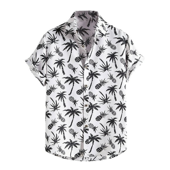 Pisexur Chemise Hawaïenne pour Hommes, Bouton Hommes Pull-Over Manches Courtes Chemises, Hommes Légers Chemises