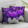 thumbnail image 3 of BANET Throw Pillow Covers Set of 2, Floral Pillow Covers, Romantic Flower Cushion Covers for Couple Lovers, Black Grey Blossom Garden Decor Decorative Pillow Covers 20x20in, 3 of 7