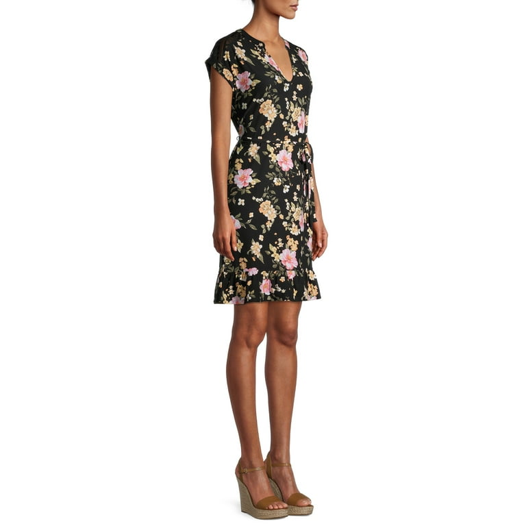 No Boundaries Juniors' Tier Dress with Lace 