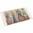 thumbnail image 2 of Farmhouse 4th of July Area Rug 3x5ft Woven Runner Rug,American Country Star Botanical Washable Living Room Hallway Bedroom Kitchen Carpet with Tassels,Indoor Outdoor Throw Door Mat for Entryway, 2 of 5