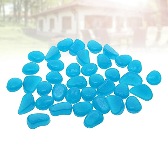 LOLIPPYY 200Pcs Blue Glow in The Dark Artificial Rocks for Aquarium and Landscape Use