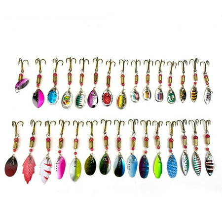 UFISH 30PCS Fishing Lures Spinnerbait for Bass Trout Walleye Salmon