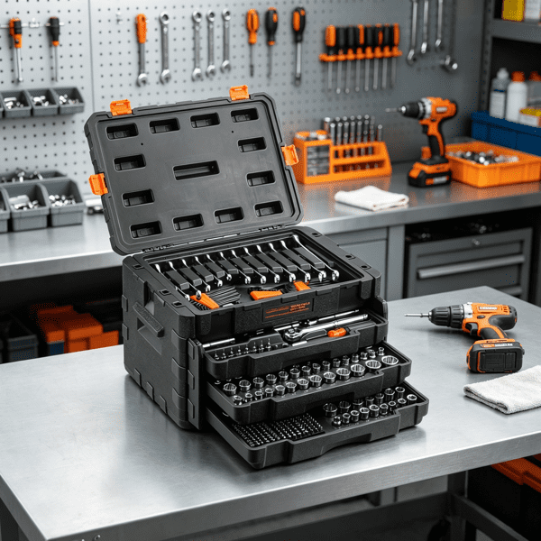 450-Piece Mechanics Tool Set, 1/4" 3/8" 1/2" Drive SAE & Metric Socket Set with Bits, Hex & Combination Wrenches, Includes Storage Case
