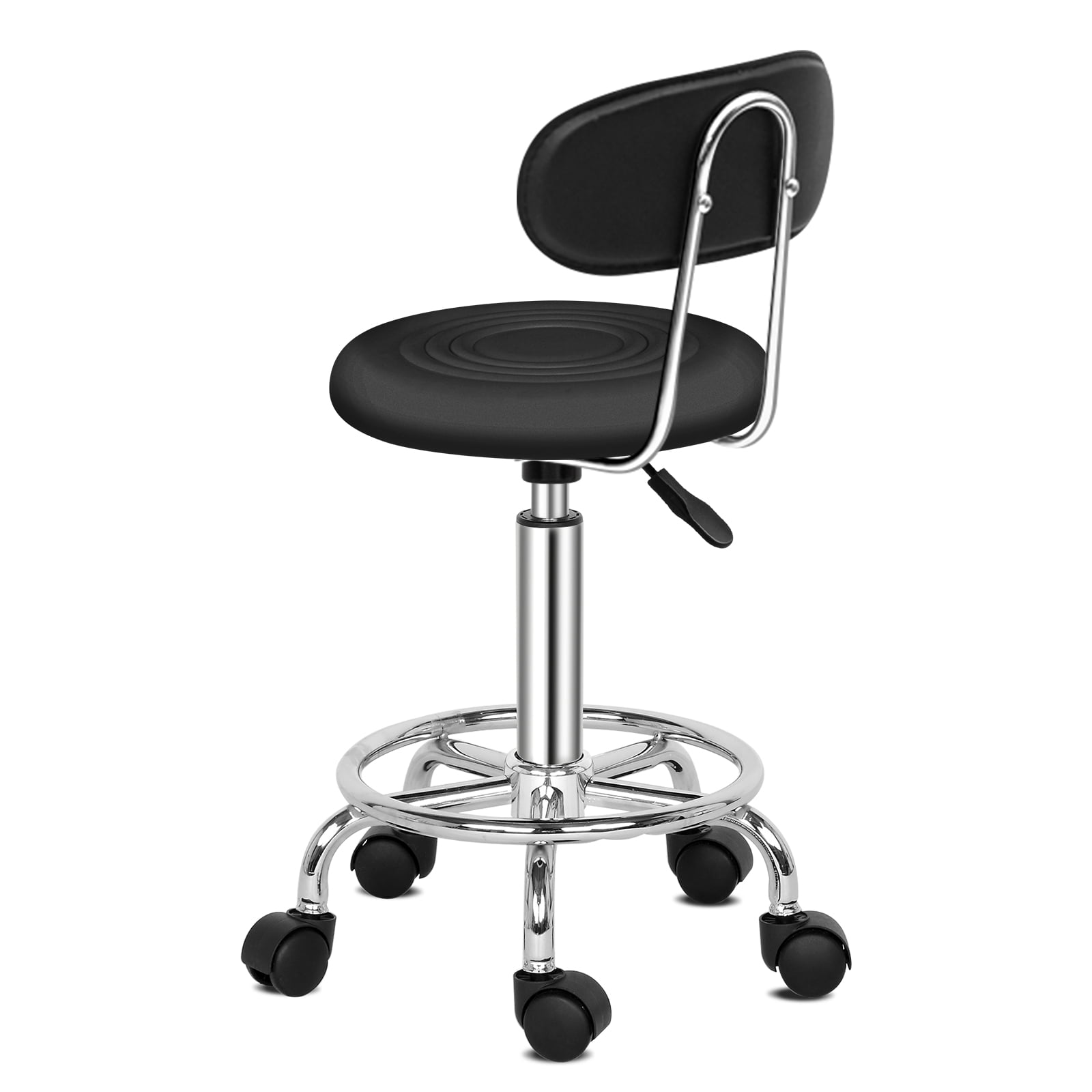 Ktaxon Swivel Salon Stool Chair with Backrest, Adjustable Hydraulic Rolling Stool Work Salon Drafting Swivel Task Chair