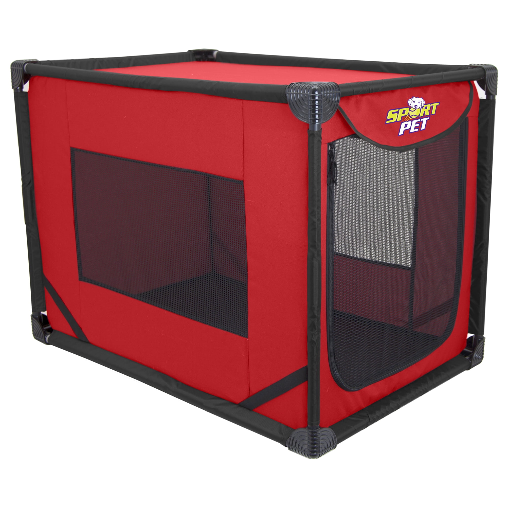 sport pet travel pop up crate red for dogs