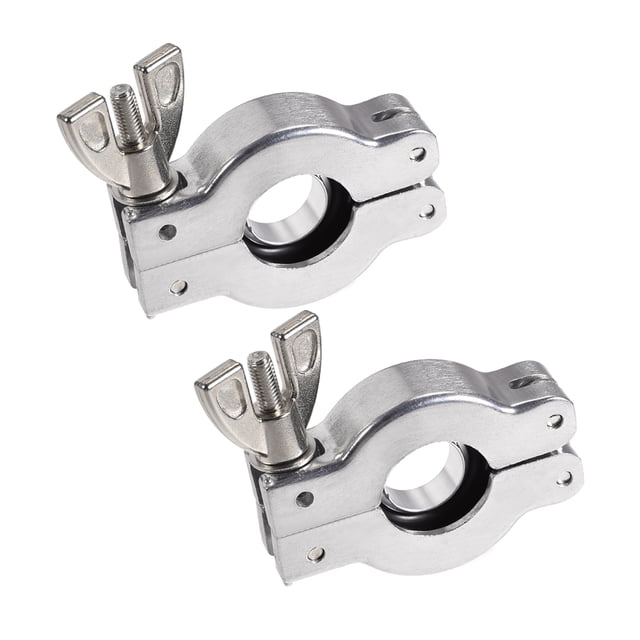 2Pcs Abrazadera de vacío 90mm x 60mm KF50 con perno único y tuerca de ala con anillo central para ferrule TC