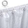 thumbnail image 3 of Textured Ombre Shower Curtain for Bathroom, 3D Embossed Ruffle Waterproof Shower Curtain, Fabric Farmhouse Style with 12 Hooks Set, 72x72 inch, Brown, 3 of 7