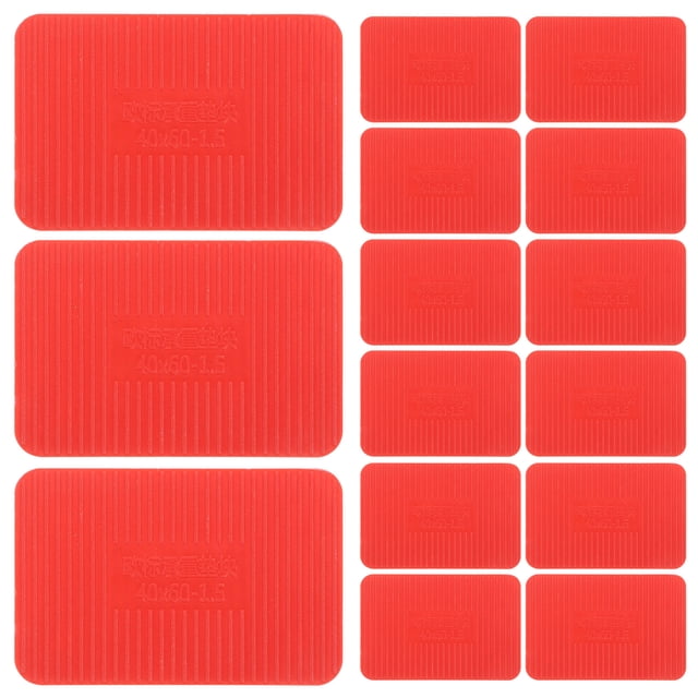 Shisuyan Plastic Construction Shims Red Plastic 100Pcs 2.4x1.6x0.06In