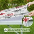 thumbnail image 6 of White Christmas Snowflake Pattern Square Fitted Tablecloth with Elastic Edge,Square Table Cover,Washable Elastic Table Cover for Home Kitchen Party Decor 36"x36", 6 of 6