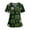 24# Dark Green, variant on Women's Shamrock Print Scrub Top - St. Patrick's Day V-Neck Short Sleeve Medical Workwear with Pockets Blue 4XL