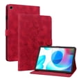 thumbnail image 2 of Case for Oppo Realme Pad Mini 8.7 inch 2022, Embossed Flower PU Leather Flip Wallet Folio Stand Cover, Red, 2 of 7