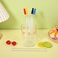 thumbnail image 3 of 8Pcs Clear Glass Reusable Drinking Straws with 2 Cleaning Brushes and 50 Silicone Tips for Tea Cocktails, 3 of 6