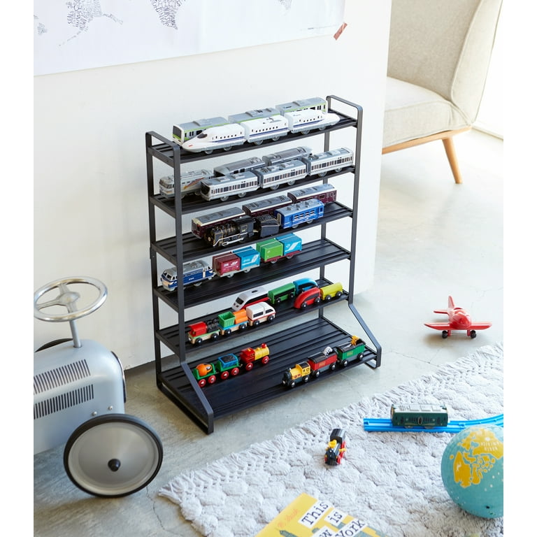 Yamazaki Home Kids' Steel Parking Garage with Metal Shelves, Black