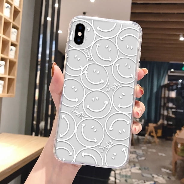 Smiley Teléfono Caso Para iphone 12 Pro Max Funda 11 12 Mini X XR XS 7 8 Plus Capa iphone11 Carcasa Transparente Suave TPU Cubierta Protectora