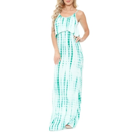 Silk Tie Dye Dress - Women's Tie Dye Overlay Maxi Dress