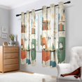thumbnail image 2 of Yayeee Window Curtains Set of 2 for Living Room Light Filtering 63"x52", Beige Cats Reading, 2 of 7