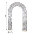 thumbnail image 5 of BalsaCircle 8 feet Silver Big Payette Sequin Double Sided Open Arch Fitted Backdrop Stand Cover Party Events Decorations, 5 of 8