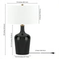 thumbnail image 5 of Evelyn&Zoe Sebago 25" Tall Table Lamp with Fabric Shade, Black/White, 5 of 6