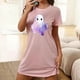 thumbnail image 1 of Camisón corto de talla grande para mujer, camisón de manga corta con estampado de pecho a la moda, camisón para mujer, 1 of 5