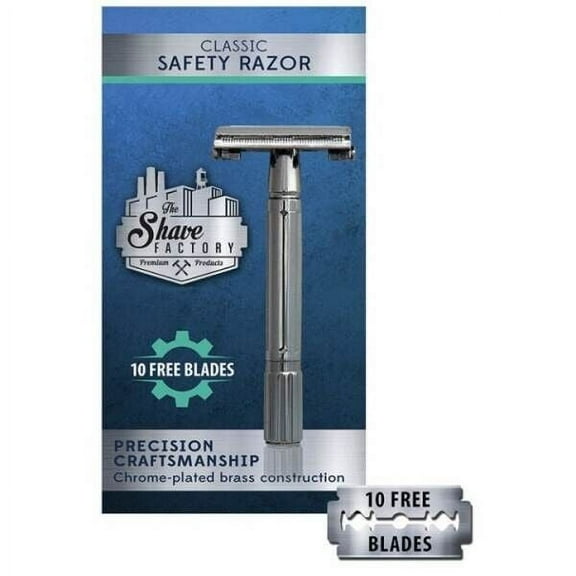 Double Edge Shaving Safety Razor with Free 10 Blades