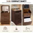 thumbnail image 5 of YLLN 3-in-1 Small Makeup Vanity - Flip-up 3-Color Lighting Mirror, 3 Drawers, Cushioned Stool, Compact Desk​, 5 of 10